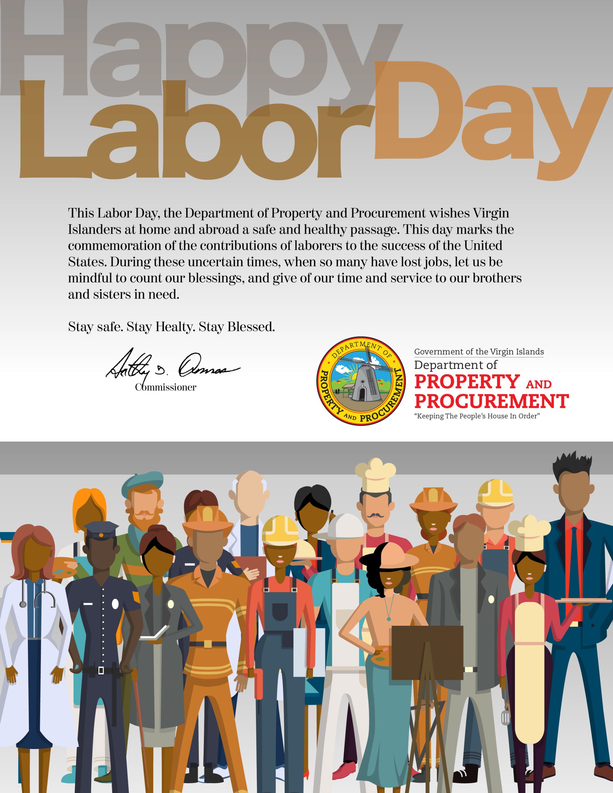 Commissioner Thomas' Labor Day 2020 Message Virgin Islands Department